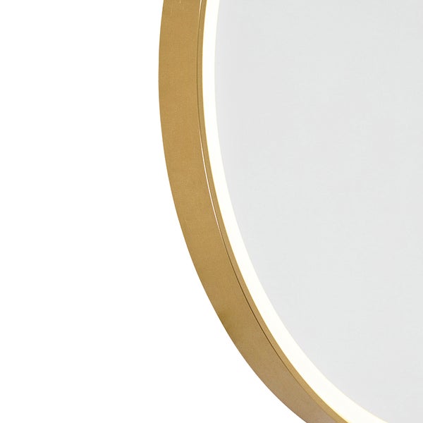 Detailaufnahme eines runden Spiegels mit schmalem Rahmen