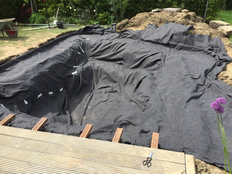 14m² Teichvlies 1000g Teich Schutzvlies für Teichfolie