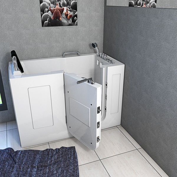 Sitzwanne Whirlpool Wanne mit Tür S07WP-TH-C-L 140x76cm