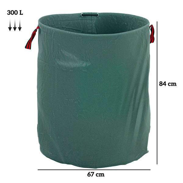 Outsunny Gartensack 3x300L wasserdicht Gartenabfallsack mit Griffe, stabil Laubsack, selbststehend Gartensäcke mit UV Schutz, wiederverwendbare Gartenabfallsäcke für Gartenabfälle Grünschnitt