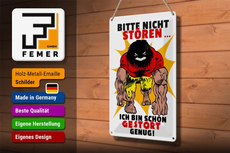 Blechschild Spruch 20x30cm Nicht stören bin gestört genug