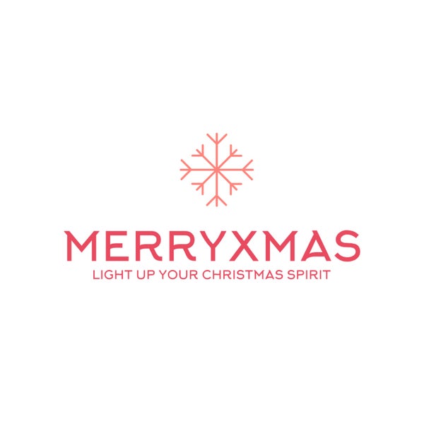 MerryXmas Schriftzug mit Schneeflockensymbol