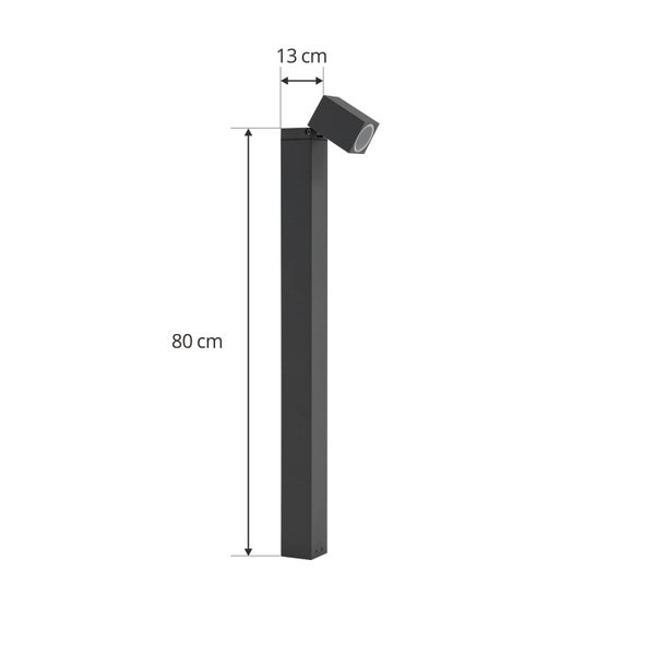 Lindby Außenleuchte Othil (spritzwassergeschützt (Modern) in Alu aus Aluminium (1 flammig, GU10) - Wegeleuchte Pollerleuchte Wegelampe Sockelleuchte