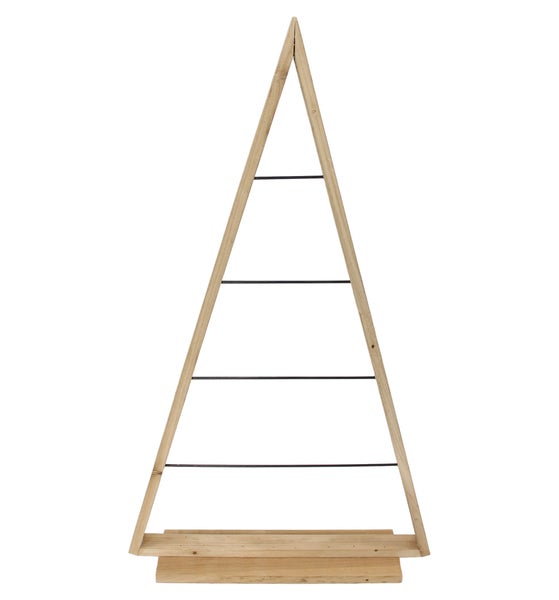 Dekorativer Weihnachtsbaum aus Holz in Dreiecksform mit Querstangen