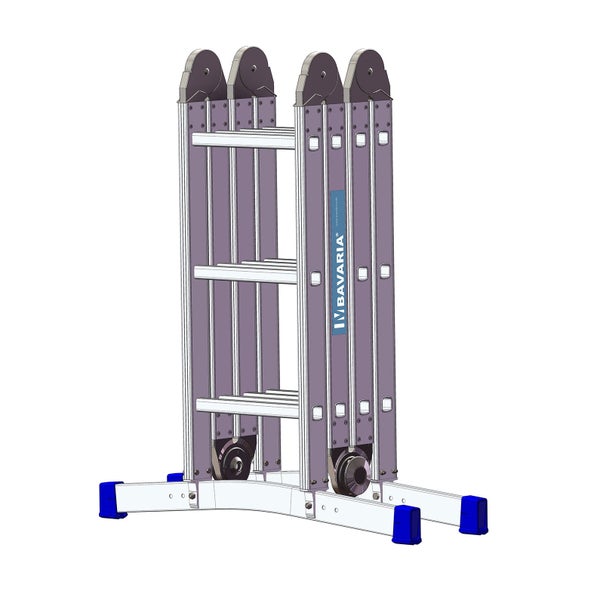 Mehrzweckleiter mit vier Holmen und Quertraverse