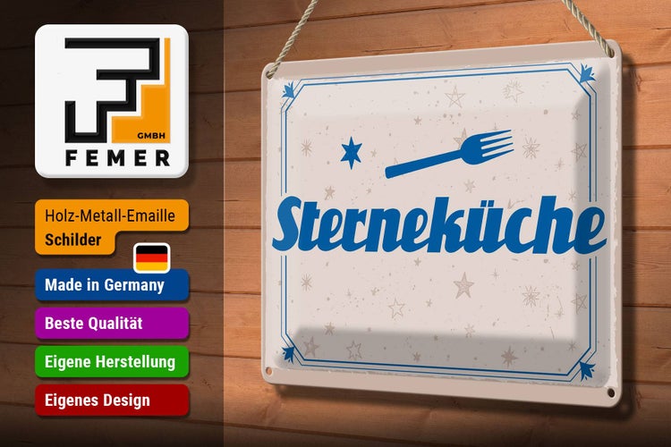 Blechschild Spruch 30x20cm Sterneküche