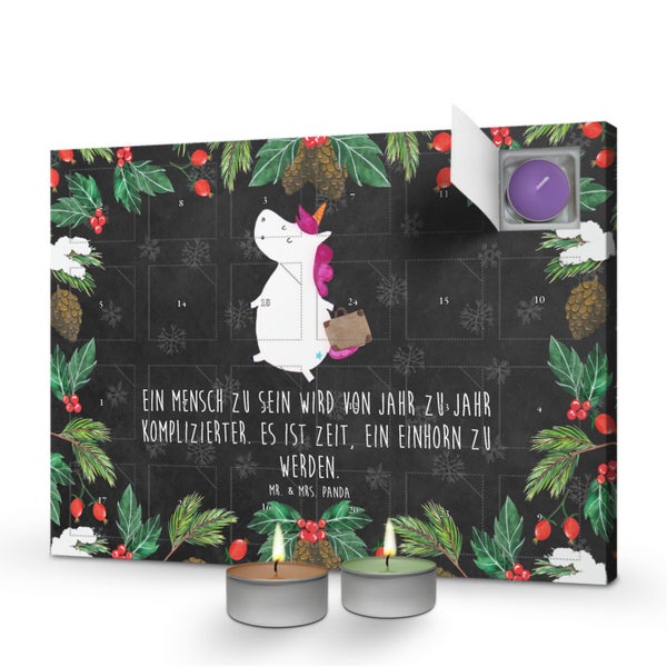 Mr. & Mrs. Panda Duftkerzen Adventskalender Einhorn Koffer - Schwarz