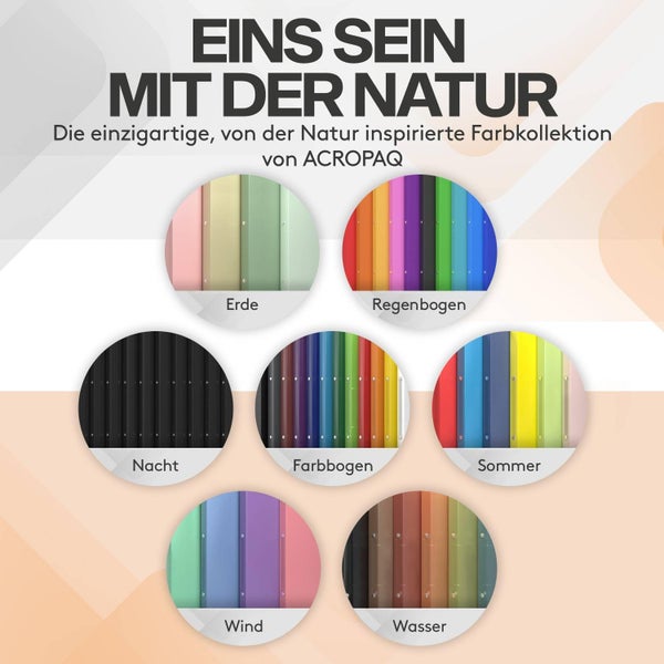 ACROPAQ - 12 x Ringbuch A4 - Mit 2 Ringen, Mit Rückenetiketten, Rückenbreite 2,5 cm, Erde, Natur Farbkollektion - Ringhefter, Ringordner, Ordner A4 Schmal, Ringmappe A4, Schulordner