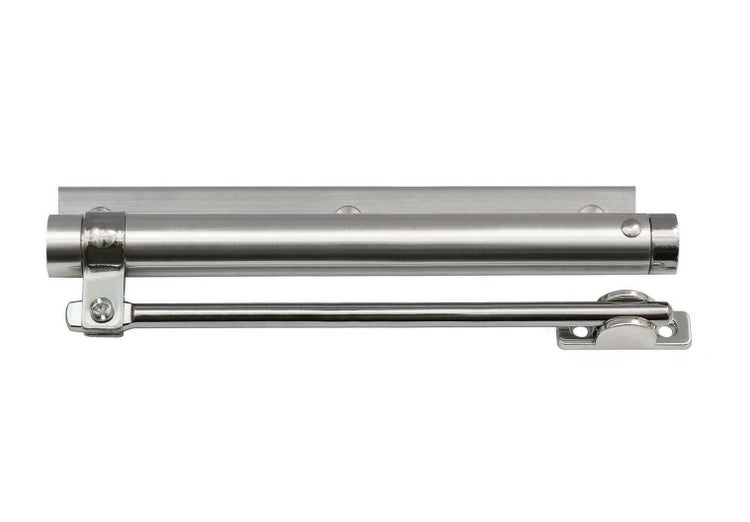 Türschließer aus Metall mit Montageplatte zur automatischen Türschließung
