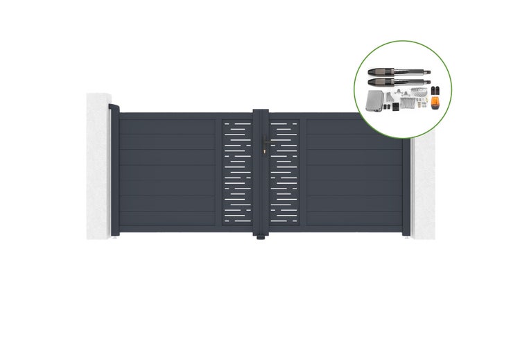 Drehtor 3m ARLBERG H.120cm Aluminium + TANKER B700 Motorisierung