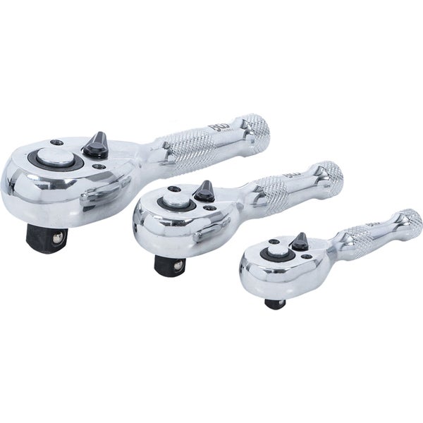BGS Mini-Umschaltknarren-Satz 6,3 mm (1/4) / 10 mm (3/8) / 12,5 mm (1/2) 3tlg. - 215