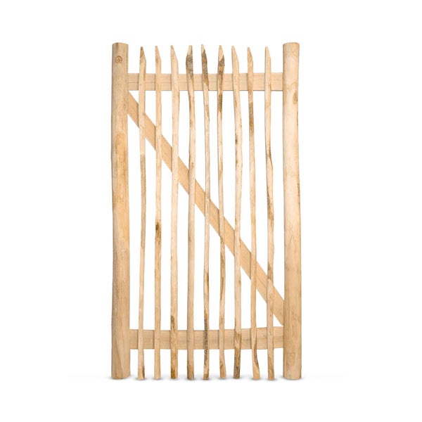 Staketenzaun-Tor (genagelte Ausführung), Edelkastanie B100 cm H180 cm
