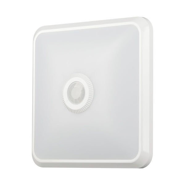 Quadratische LED-Wandleuchte mit Bewegungsmelder
