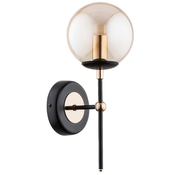 Moderne Wandleuchte mit Glaskugel und Metallhalterung zur stilvollen Wandbeleuchtung