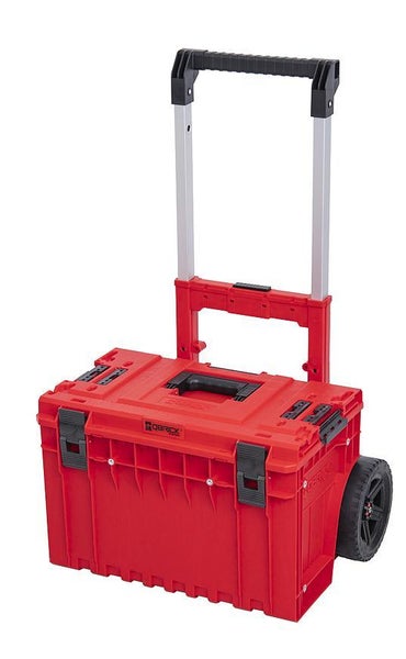 PROREGAL QBRICK Werkzeugtrolley One HxBxT 66 x 64 x 48,5 cm 52 Liter Mit Deck & Teleskopgriffe Mit Klemmverschlüsse Mit 2 Gummiräder Metall Rot