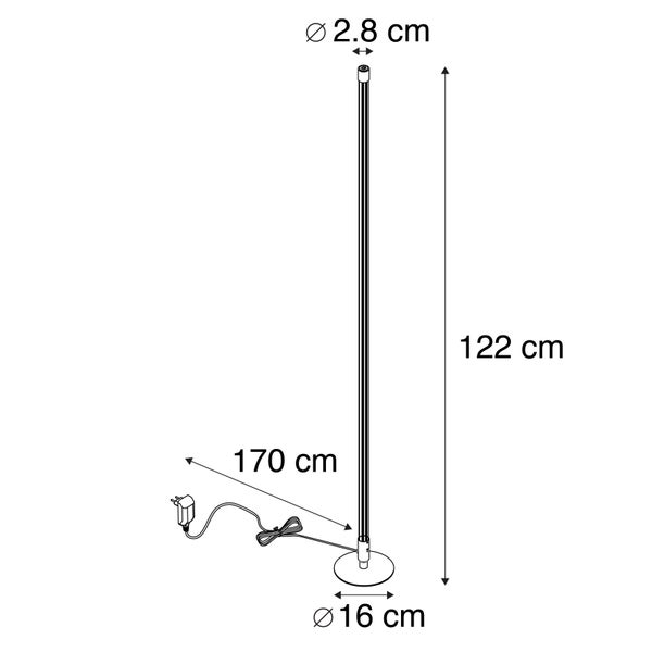 2er Set moderne Stehleuchten LED chrom - Line-up