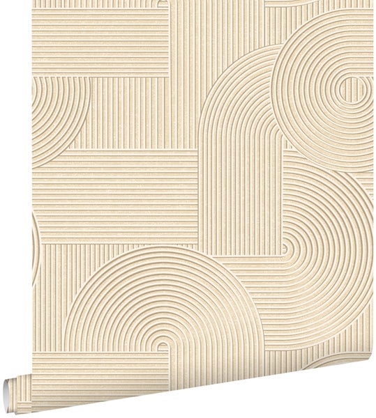 ESTAhome Tapete 3D-Muster Sandbeige - 50 x 900 cm - 139645