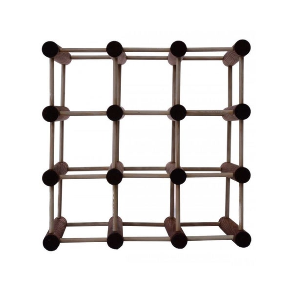 PROREGAL Modulares Weinregal Vinotega Mod HxBxT 36 x 36 x 24 cm 1 x  9 Flaschen Massives Kiefernholz Braun Geölt