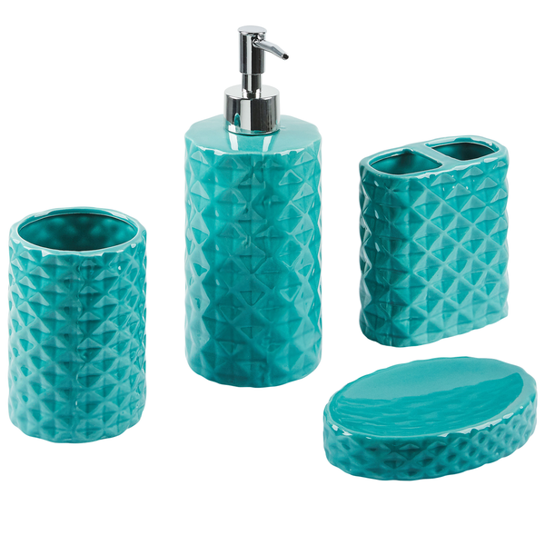 Badaccessoires Set 4-teilig GUATIRE Keramik Türkis