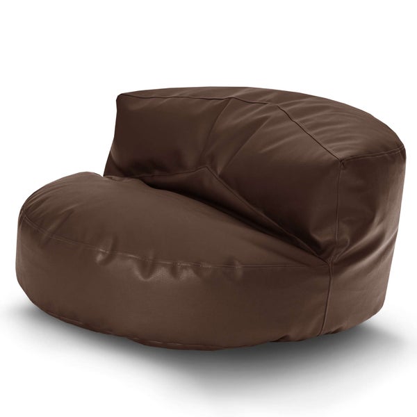 Green Bean Sitzsack Sofa aus Kunstleder mit EPS Perlen Füllung - Lounge im Sitzsack-Design 90 x 50 cm mit ergonomischer Rückenlehne - Dunkelbraun