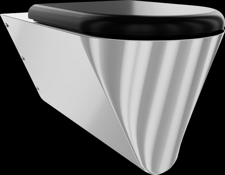 Wandhänge-WC aus Edelstahl mit passendem WC-Sitz