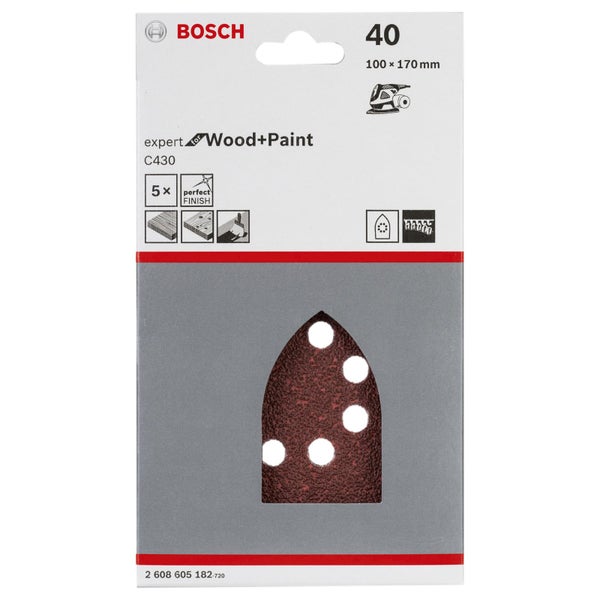 Bosch Expert Schleifpapier für Holz und Farbe, Körnung 40