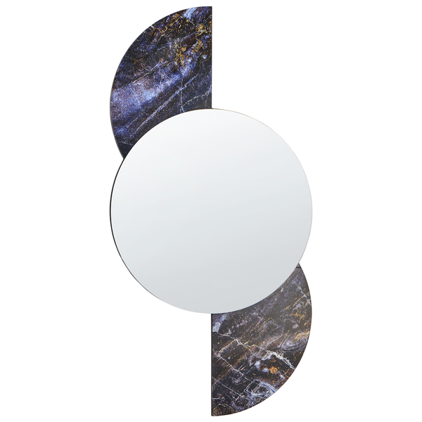 Rückseite eines Wandspiegels mit kreisförmigem Design