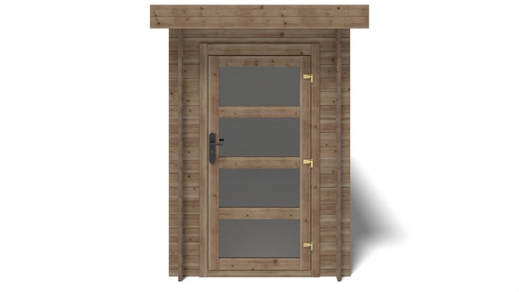 Dekorative Szene mit Schild Mietzwohnung, Sukkulente im Topf, Elefantfigur und Büchern