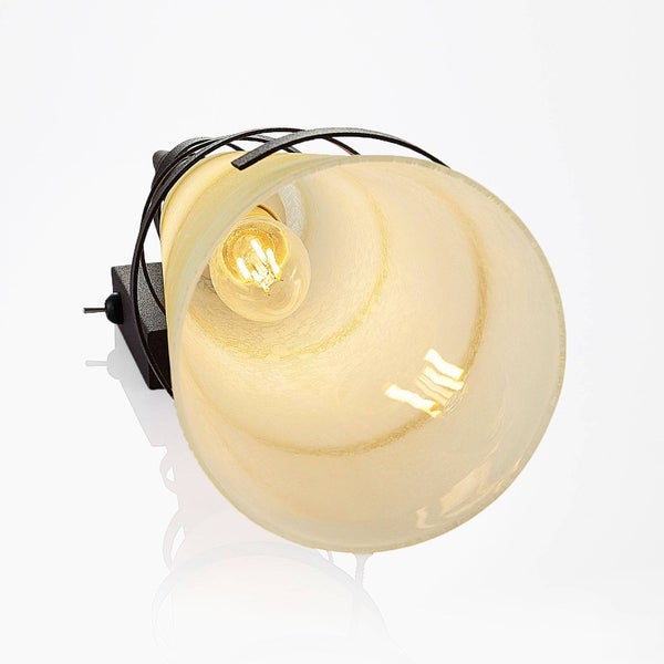 Lindby Wandleuchte, Wandlampe Innen Anouk (Landhaus Vintage Rustikal) in Braun aus Metall (1 flammig E14) - Wandfackel Wandstrahler Wandbeleuchtung Schlafzimmer / Wohnzimmer Wohnzimmerleuchte