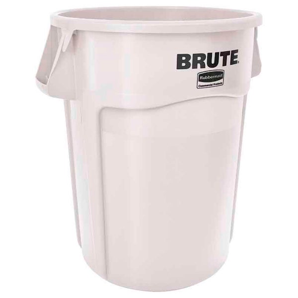 PROREGAL Rubbermaid Brute Runde Mehrzwecktonne Mit Belüftungskanälen 166,5 Liter HxBxT 79,6 x 71,7 x 61,2 cm Aus Widerstandsfähigem Kunststoff Weiß