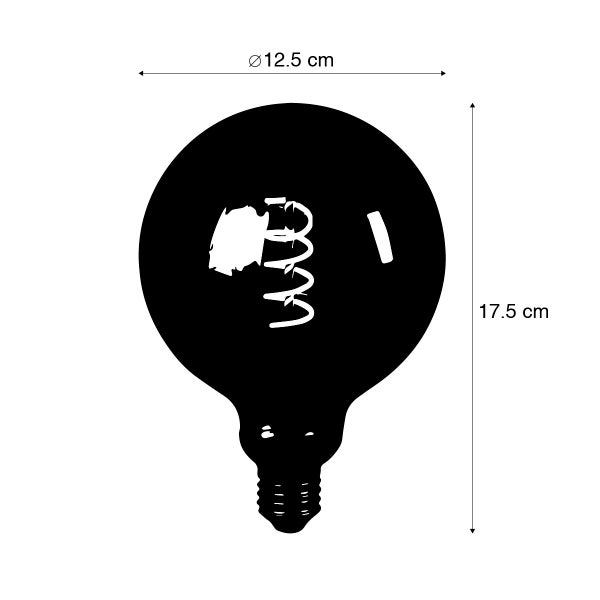 E27 dimmbare LED-Glühfadenlampe G125 rauchfarben 4W 120 lm 1800K