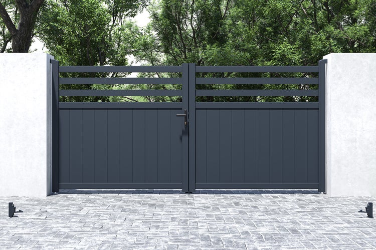 Drehtor 3,4 m NEVIS H.160 graues Aluminium