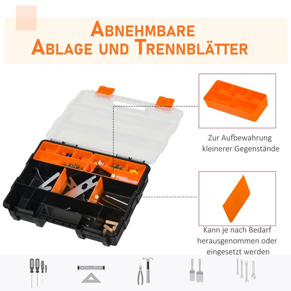 DURHAND 4PCS Werkzeugaufbewahrung, 28,7 x 22,5 x 5,5 cm, Kunststoff, Orange