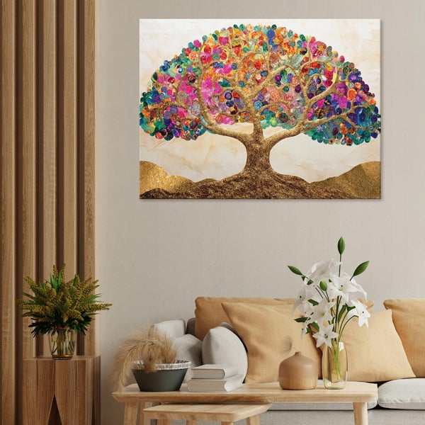 Bilder Abstrakt Baum Modern Leinwandbild Wohnzimmer 120X80 cm