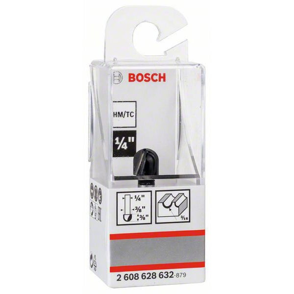 Bosch Logo, HM/TC Fräser mit 6,35 Millimeter Durchmesser in Verpackung