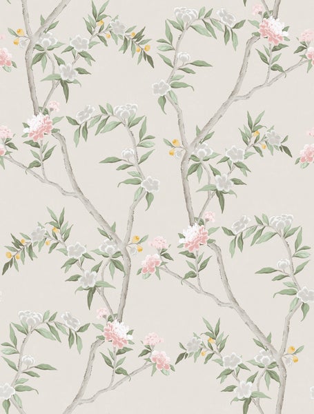 Sanders und Sanders Tapete Blumen Grau und Graugrün - 53 cm x 10 m - 640166