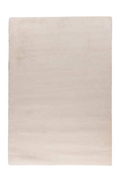 Kurzflor Teppich Plushique Elfenbein Uni 80 x 150 cm