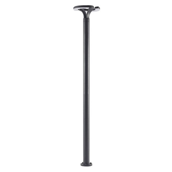 Lindby LED Mastleuchte außen Keily (spritzwassergeschützt (Modern) in Schwarz aus Aluminium (2 flammig, ) - Kandelaber Außenleuchte