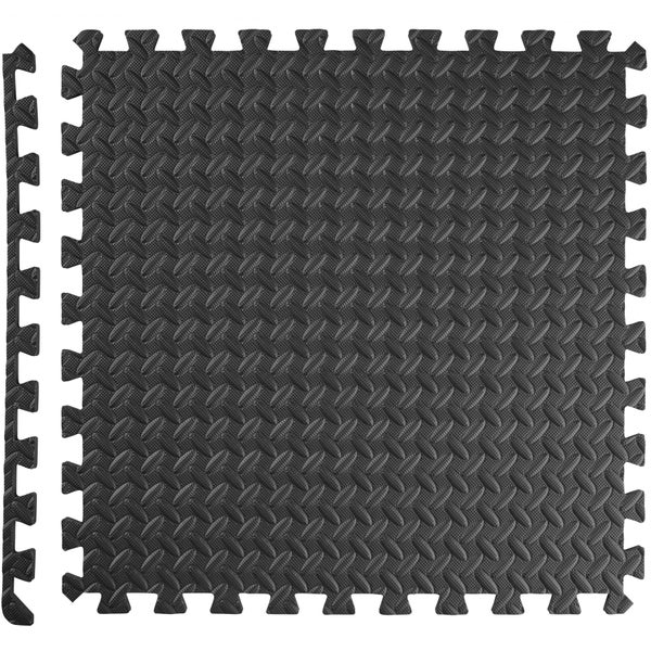 Schutzmattenset tectake leichte Reinigung und flexibel erweiterbar 24-teilig mit 48 Randstücken 61 x 61 cm