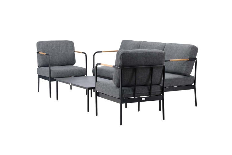 Pehnna Lounge-Set 4 Teile schwarz,grau. 70 X 120 X 35 cm