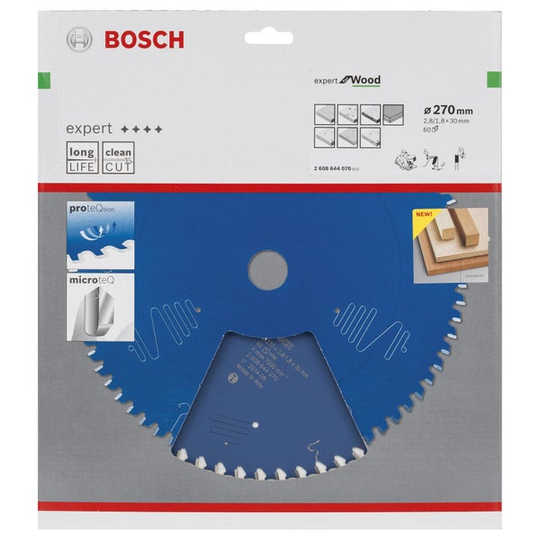 Bosch Kreissägeblatt Expert for Wood für Handkreissägen 270 x 30 x 2,8 mm 60 - 2608644070