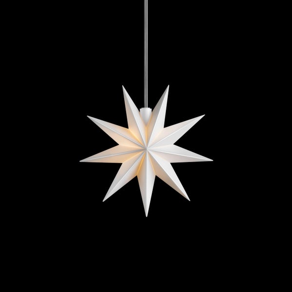 Sterntaler Dekostern | Weihnachtsstern Kunststoff | 9-Zacker Stern | mit Timer | 11,5cm | Innen | LED | Batterie