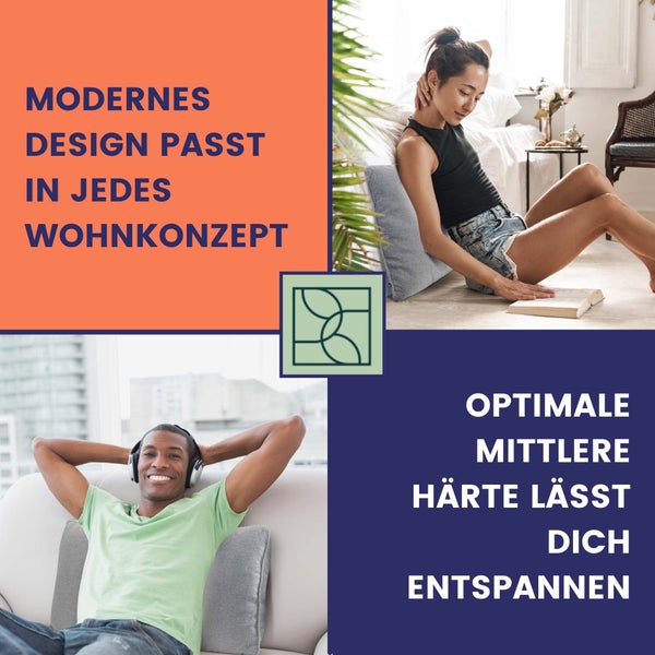 DYNMC you Modernes Sofakissen 40x70 mit weichem Oeko-TEX-Baumwoll-Bezug - Bequemes Dekokissen mit mittelharter Füllung - Perfekt als dekoratives Rückenkissen - Premium Couchkissen groß by Grau
