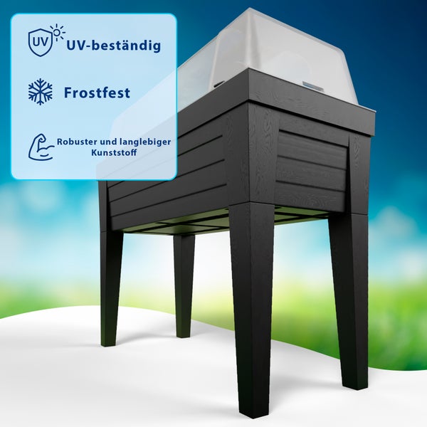 Hochbeet aus robustem Kunststoff mit UV-beständiger und frostfester Eigenschaft