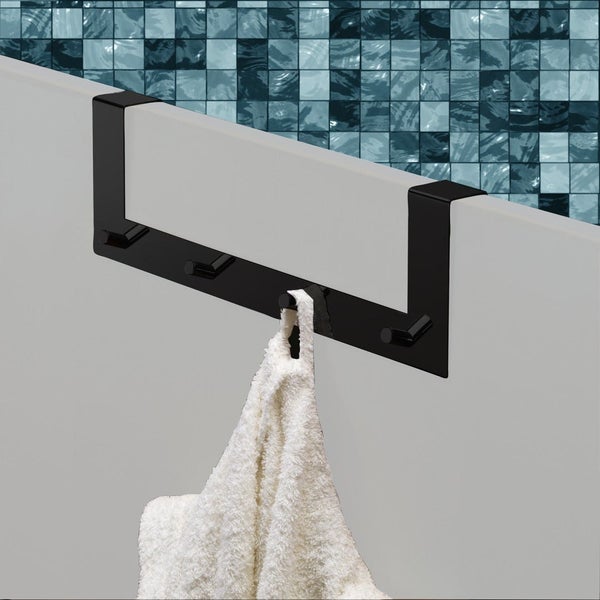 Türgarderobe mit 4 Haken – Mattschwarz
