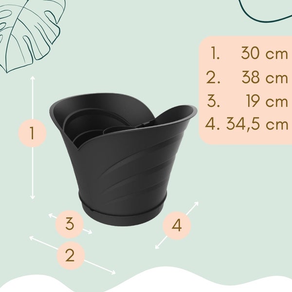 Blumentopf um Säule herum für Pfosten Fallrohr Regenrohr Pflanztopf 2 SET Regenrinne Pflanzgefäß 2 SET Grau