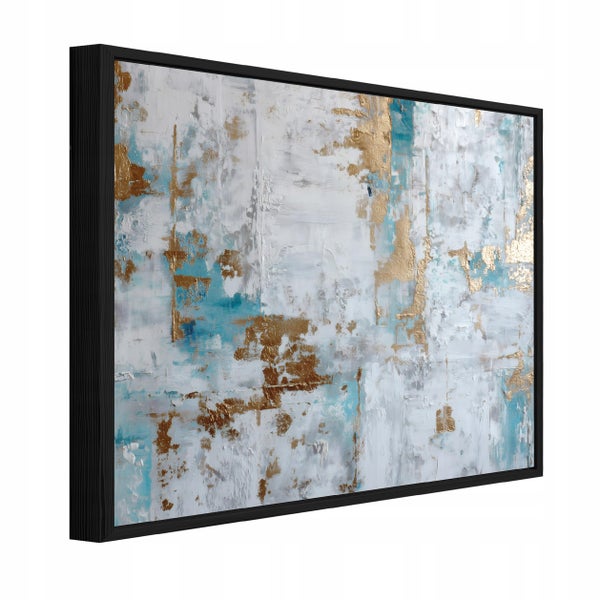 Abstraktes Gemälde mit schwarzem Rahmen