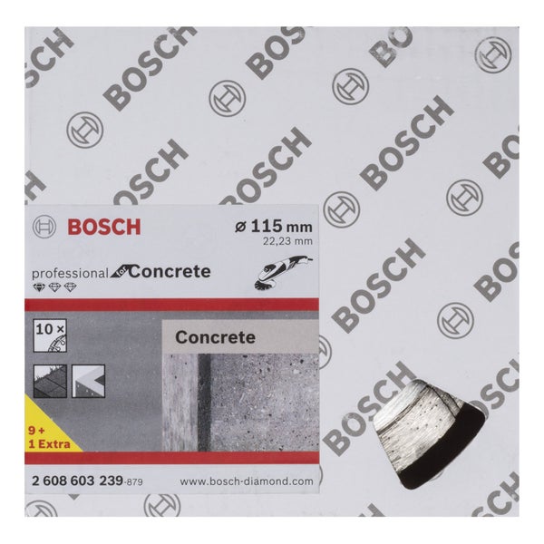 Bosch 10x Diamanttrennscheibe Standard for Concrete, 115 x 22,23 x 1,6 x 10 mm -2608603239