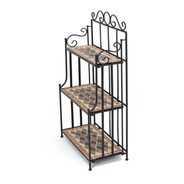 FRANK FLECHTWAREN | Regal Mosaik, METALL, Breite 55 cm, Tiefe oben 24 cm, Tiefe unten 31 cm, Höhe 116 cm, einfacher Klappaufbau, Lieferung nur