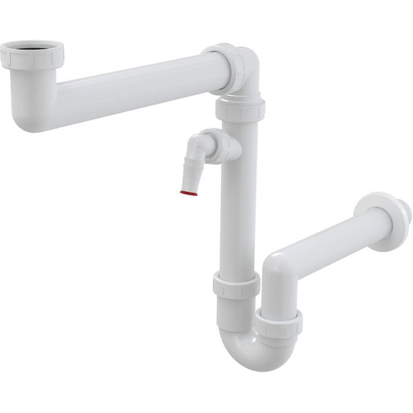 Kunststoff Siphon mit Geräteanschluss für Waschbecken